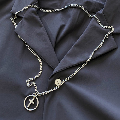 cross ring necklace